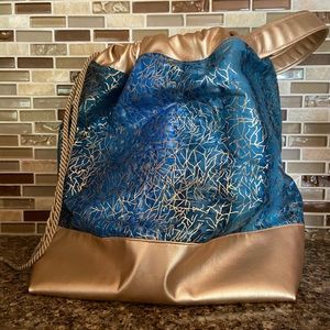 Blue and Gold drawstring bag